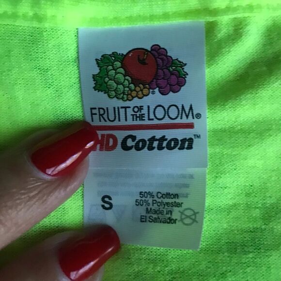 FRUIT OF THE LOOM “Size S” Neon T-Shirt - Picture 3 of 3